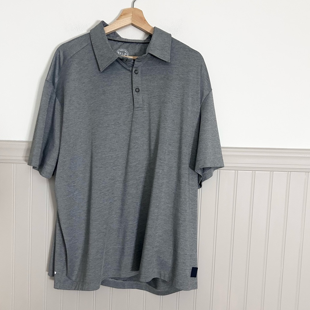 Land & Sea V46 High Performance Apparel Polo Shirt Grey Mens XXL